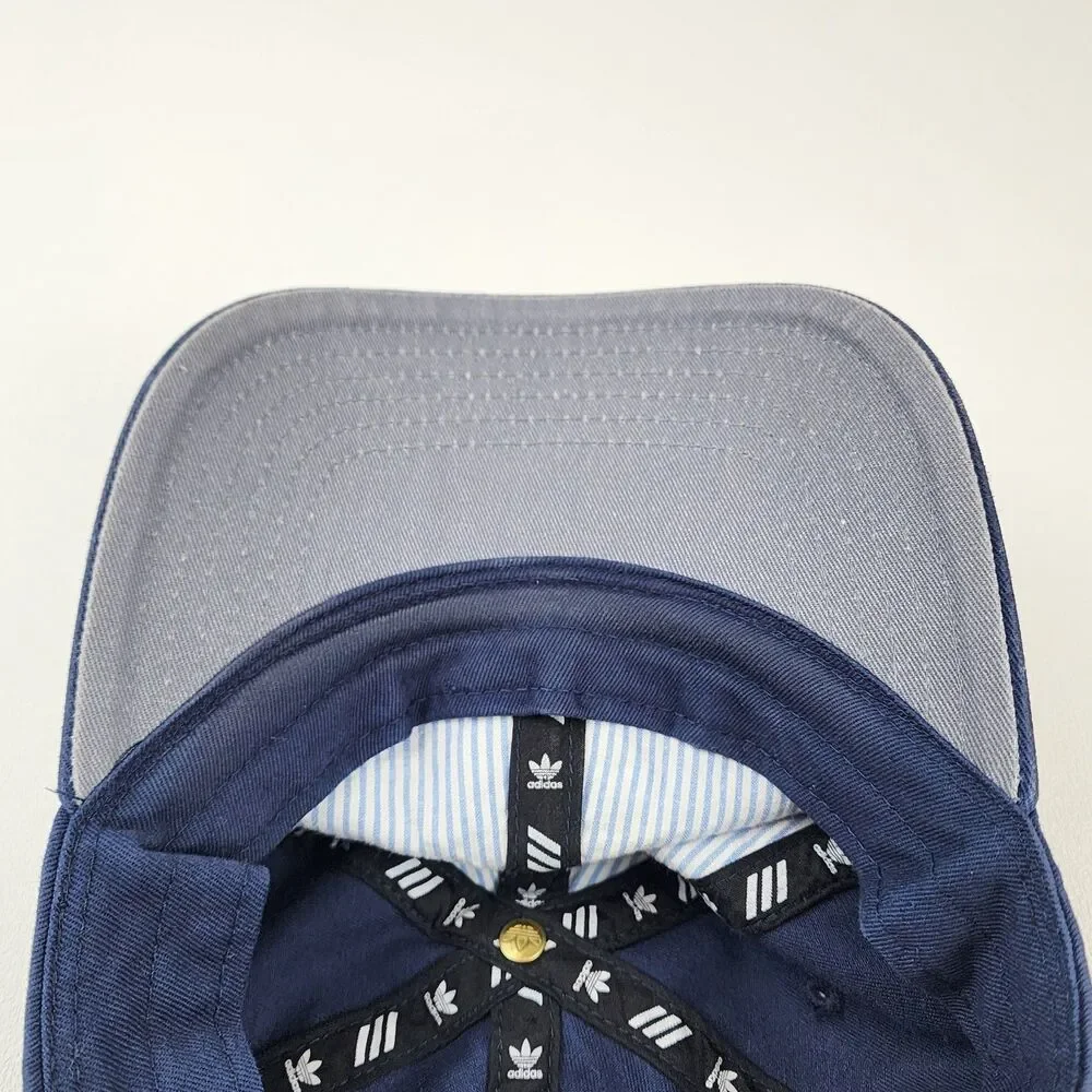 Adidas Originals Trefoil Dad Hat Navy Blue Strapback Cotton Baseball Cap